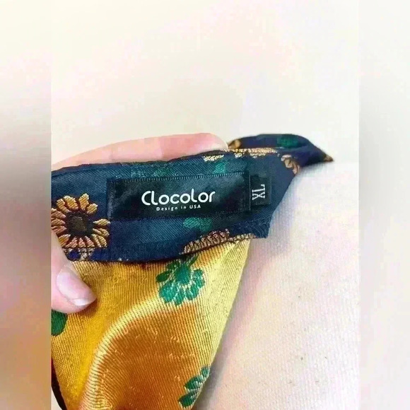 Clocolor Navy Floral Long Sleeve Fitted Embroidered Brocade Dress - Picture 5 of 7